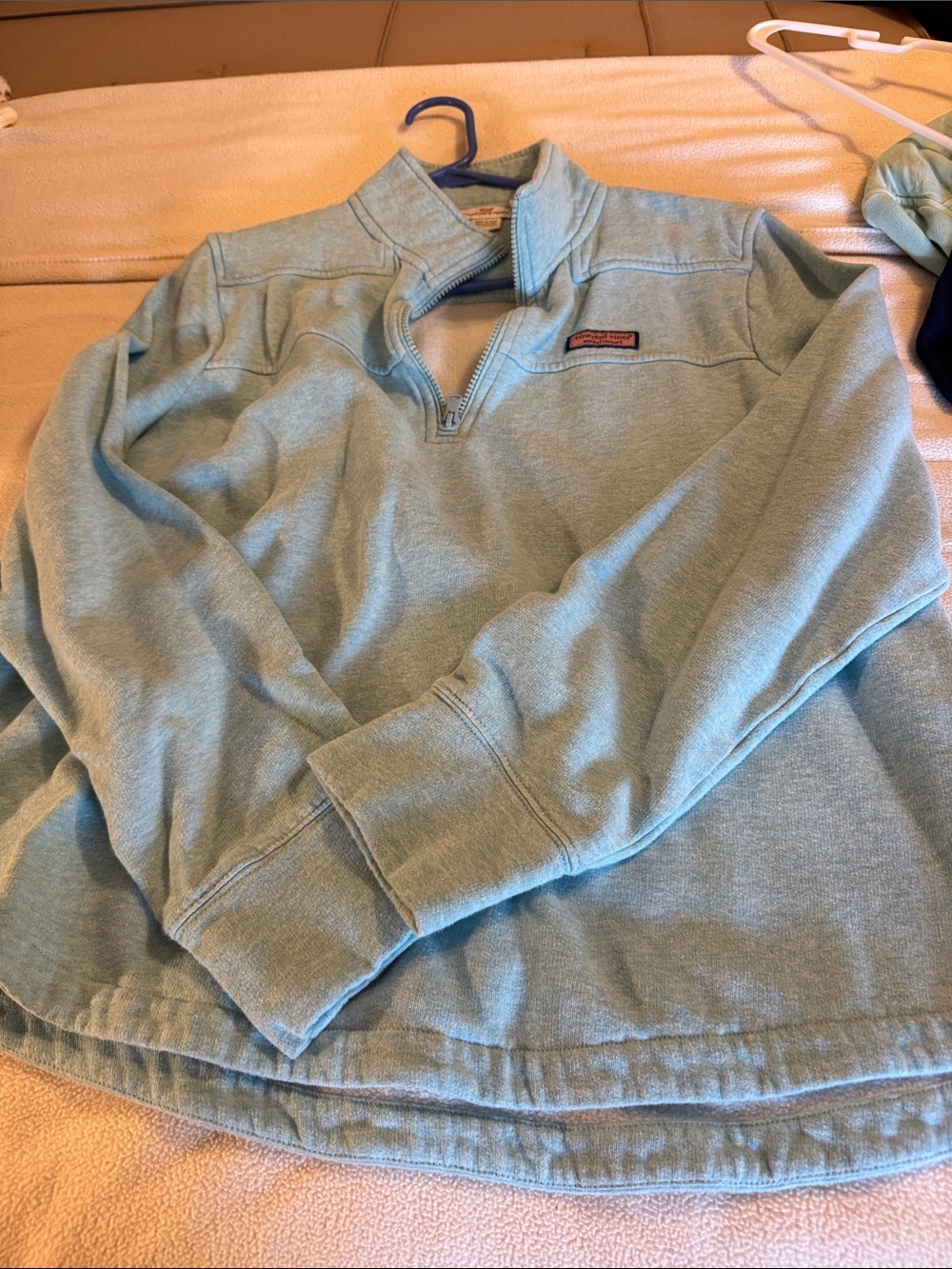 Vineyard Vines Light Teal Quarter-Zip Pullover